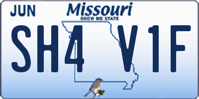 MO license plate SH4V1F