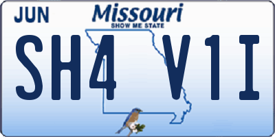 MO license plate SH4V1I