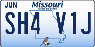 MO license plate SH4V1J