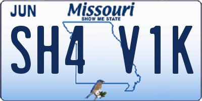 MO license plate SH4V1K