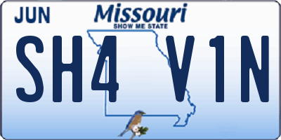 MO license plate SH4V1N