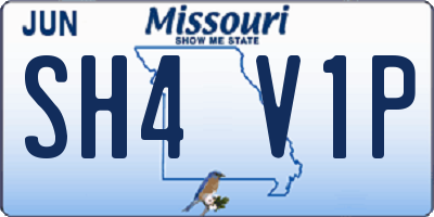 MO license plate SH4V1P