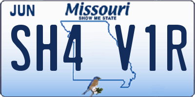 MO license plate SH4V1R