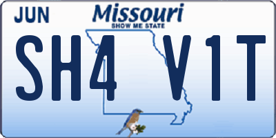 MO license plate SH4V1T