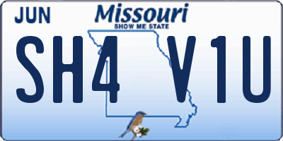 MO license plate SH4V1U