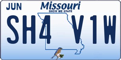 MO license plate SH4V1W