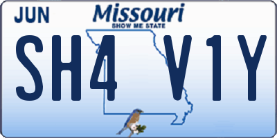MO license plate SH4V1Y