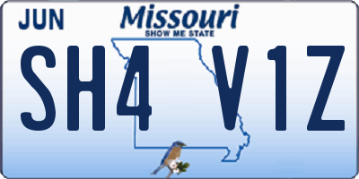 MO license plate SH4V1Z