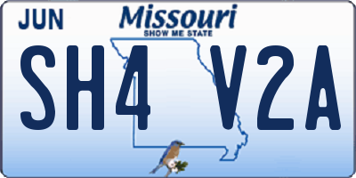 MO license plate SH4V2A