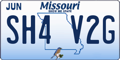 MO license plate SH4V2G