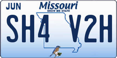 MO license plate SH4V2H