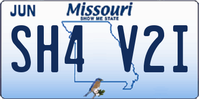 MO license plate SH4V2I