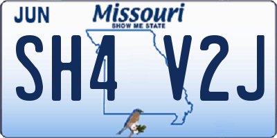 MO license plate SH4V2J