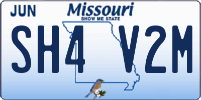 MO license plate SH4V2M