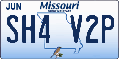 MO license plate SH4V2P