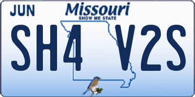 MO license plate SH4V2S