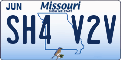 MO license plate SH4V2V