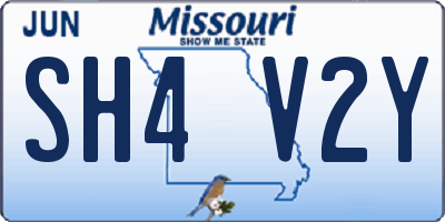 MO license plate SH4V2Y