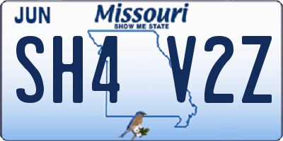 MO license plate SH4V2Z