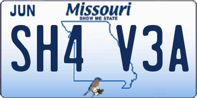 MO license plate SH4V3A