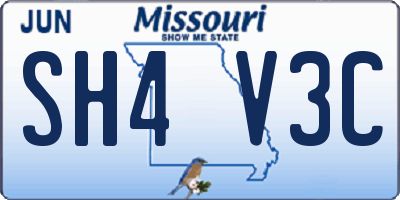 MO license plate SH4V3C