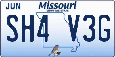 MO license plate SH4V3G
