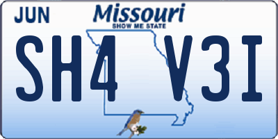 MO license plate SH4V3I