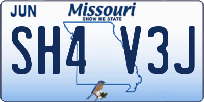 MO license plate SH4V3J