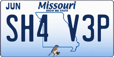 MO license plate SH4V3P