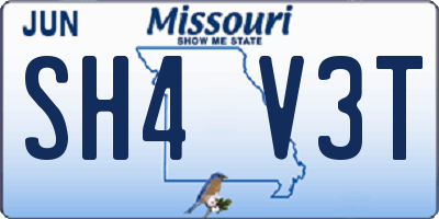 MO license plate SH4V3T