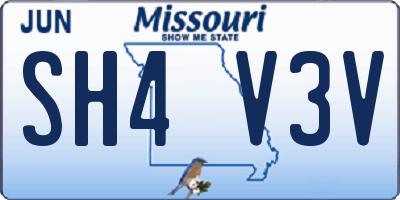 MO license plate SH4V3V