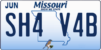 MO license plate SH4V4B