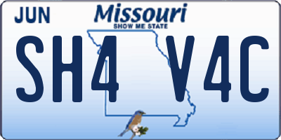 MO license plate SH4V4C
