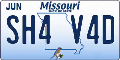 MO license plate SH4V4D