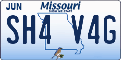 MO license plate SH4V4G