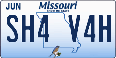 MO license plate SH4V4H
