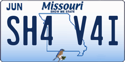 MO license plate SH4V4I
