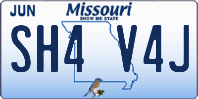 MO license plate SH4V4J