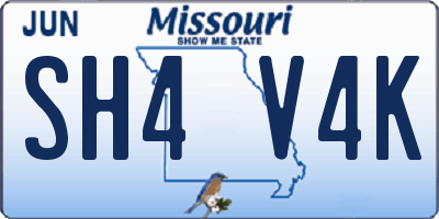MO license plate SH4V4K
