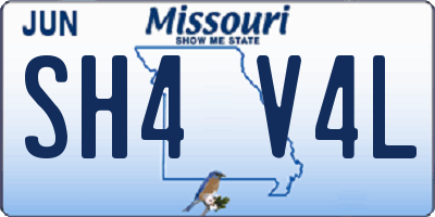 MO license plate SH4V4L