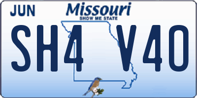 MO license plate SH4V4O