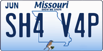 MO license plate SH4V4P