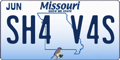 MO license plate SH4V4S