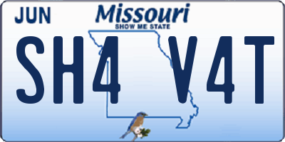 MO license plate SH4V4T