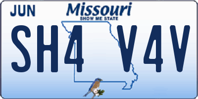 MO license plate SH4V4V