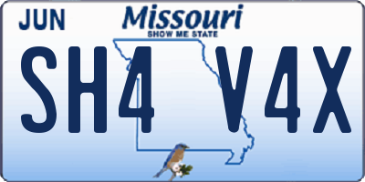 MO license plate SH4V4X