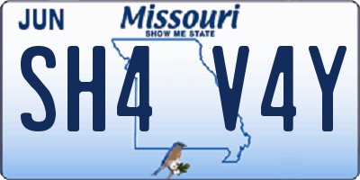 MO license plate SH4V4Y