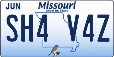 MO license plate SH4V4Z