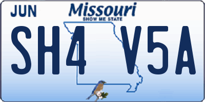 MO license plate SH4V5A