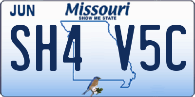 MO license plate SH4V5C
